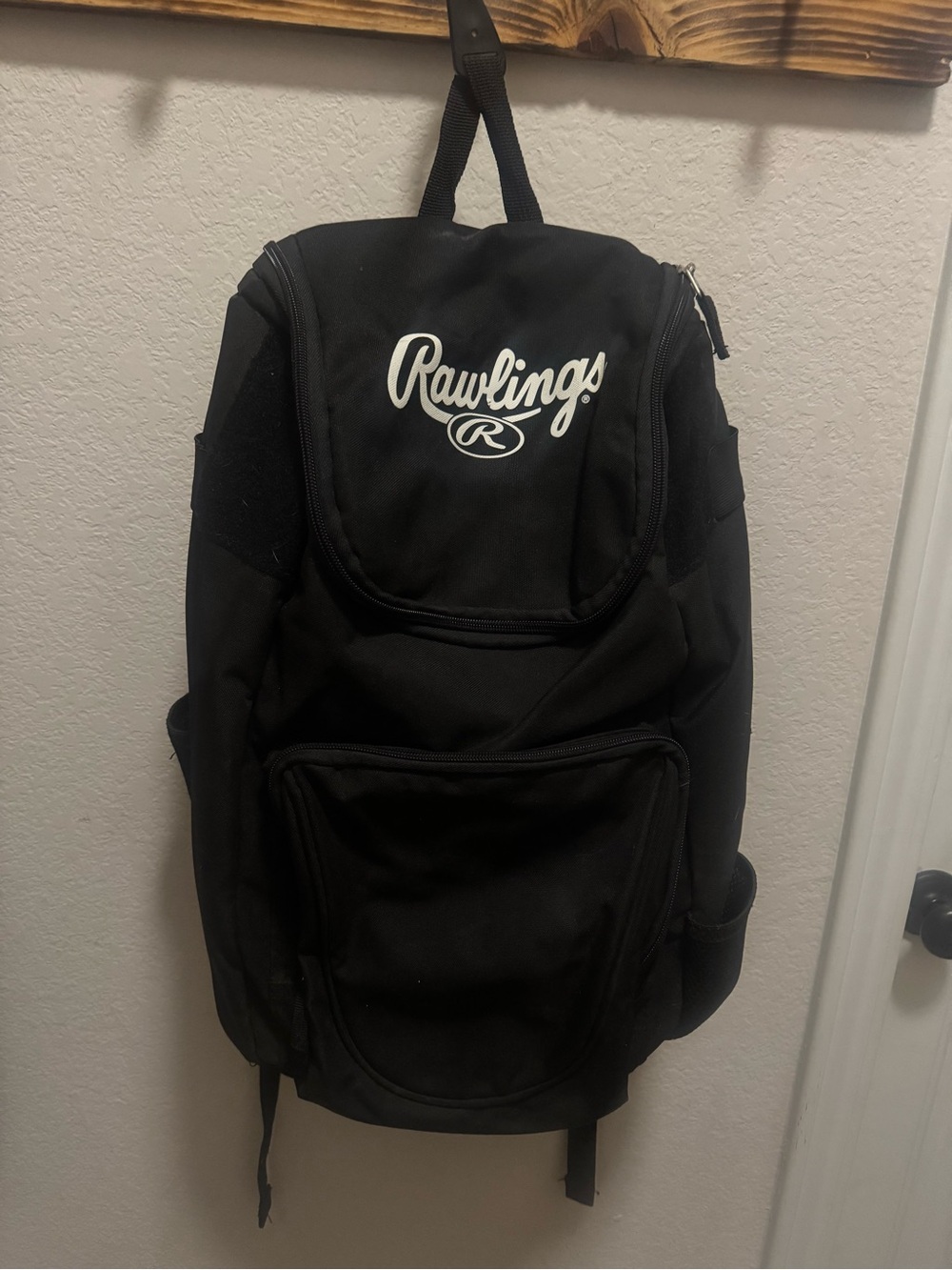 Rawlings Black baseball 2 bat Backpack with White Script